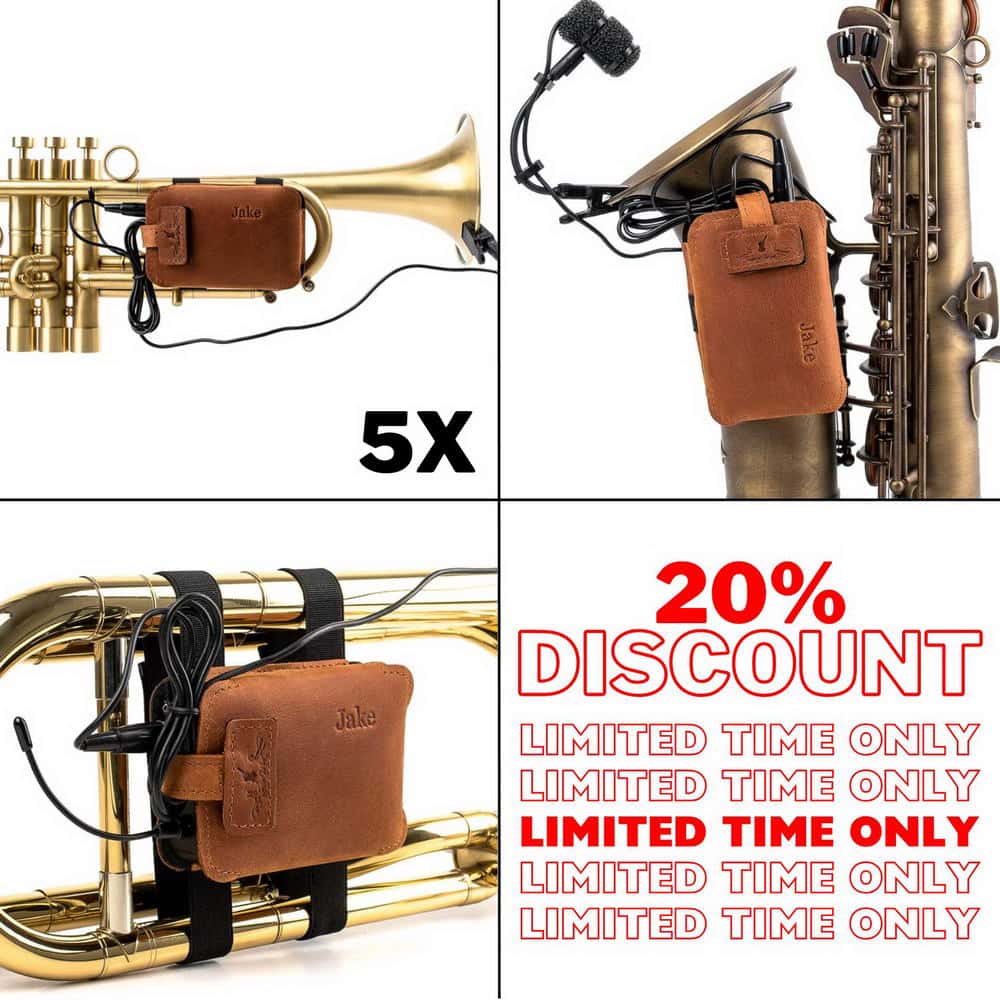 5-in-1 Wireless Microphone Transmitter Pouch Set for Brass and Saxophones