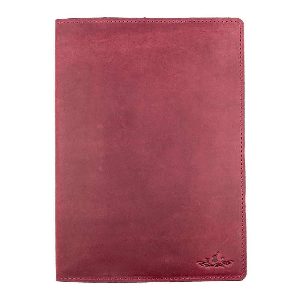 A5 Marsala Leather Notebook Crazy Horse Front View