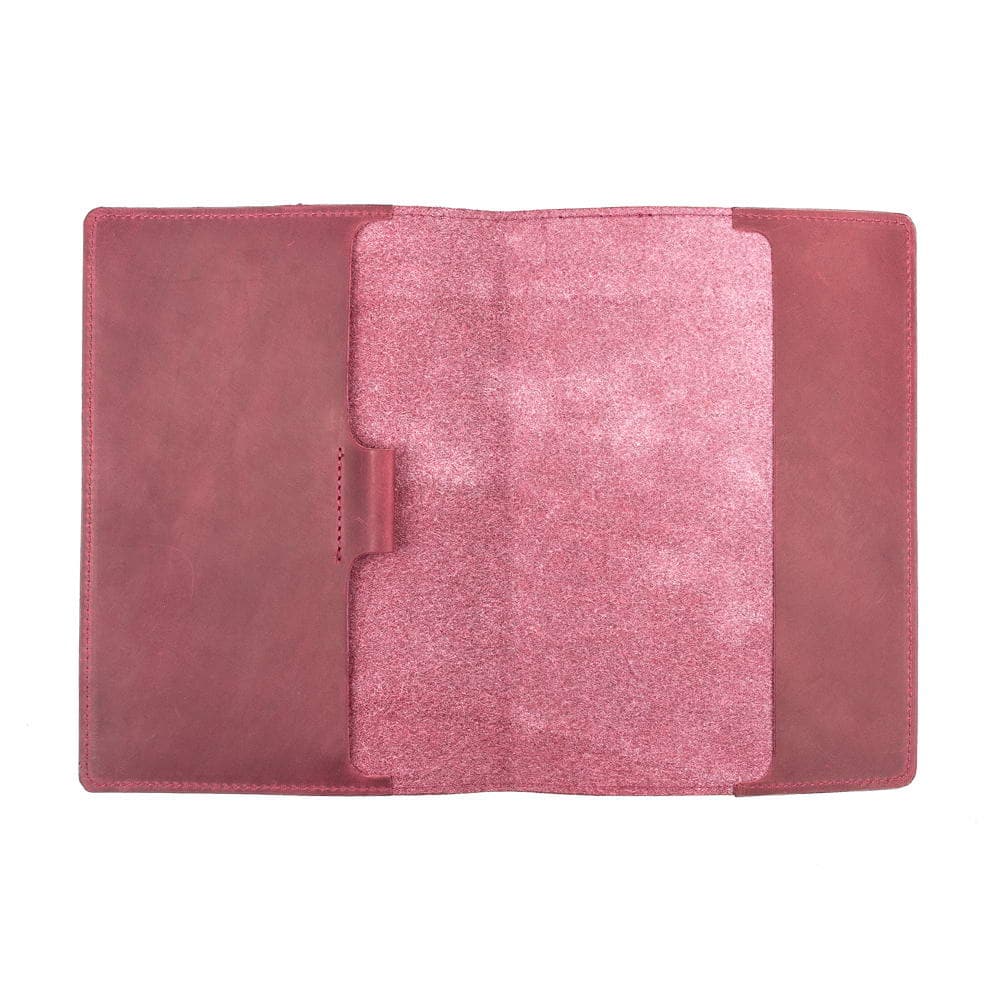 A5 Marsala Leather Notebook Empty Cover Spread