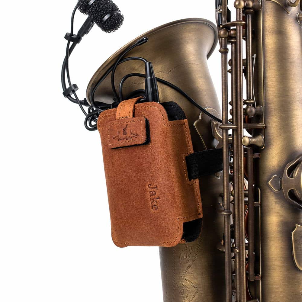Saxophone Wireless Transmitter Pouch – Soprano, Alto, Tenor, Baritone | Crazy Horse Leather