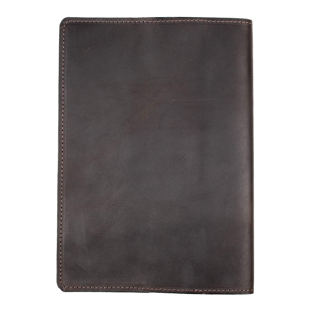 Brown A5 Leather Notebook Back Cover Display