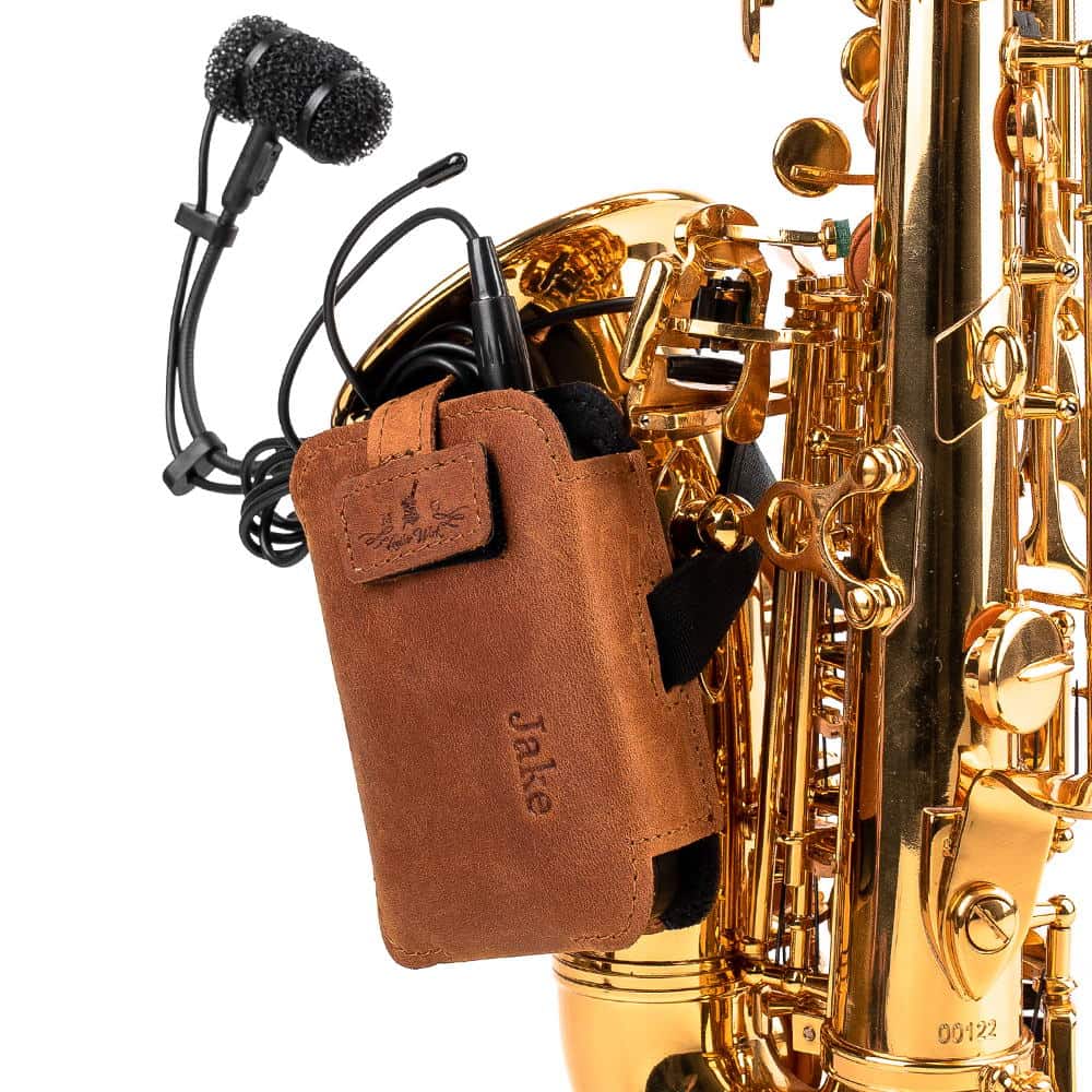 Saxophone Wireless Transmitter Pouch – Soprano, Alto, Tenor, Baritone | Crazy Horse Leather