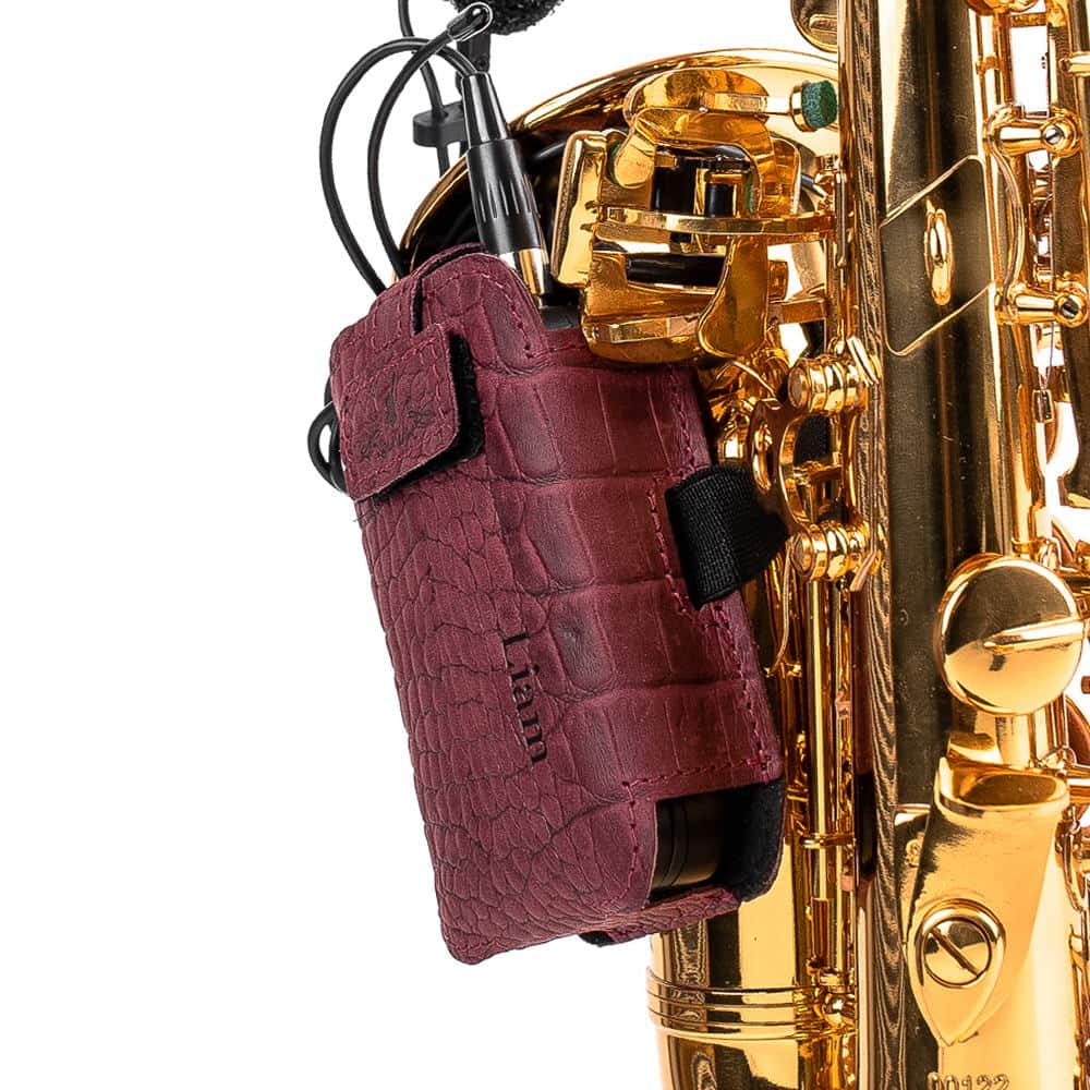 Saxophone Wireless Transmitter Pouch – Soprano, Alto, Tenor, Baritone | Reptile Leather