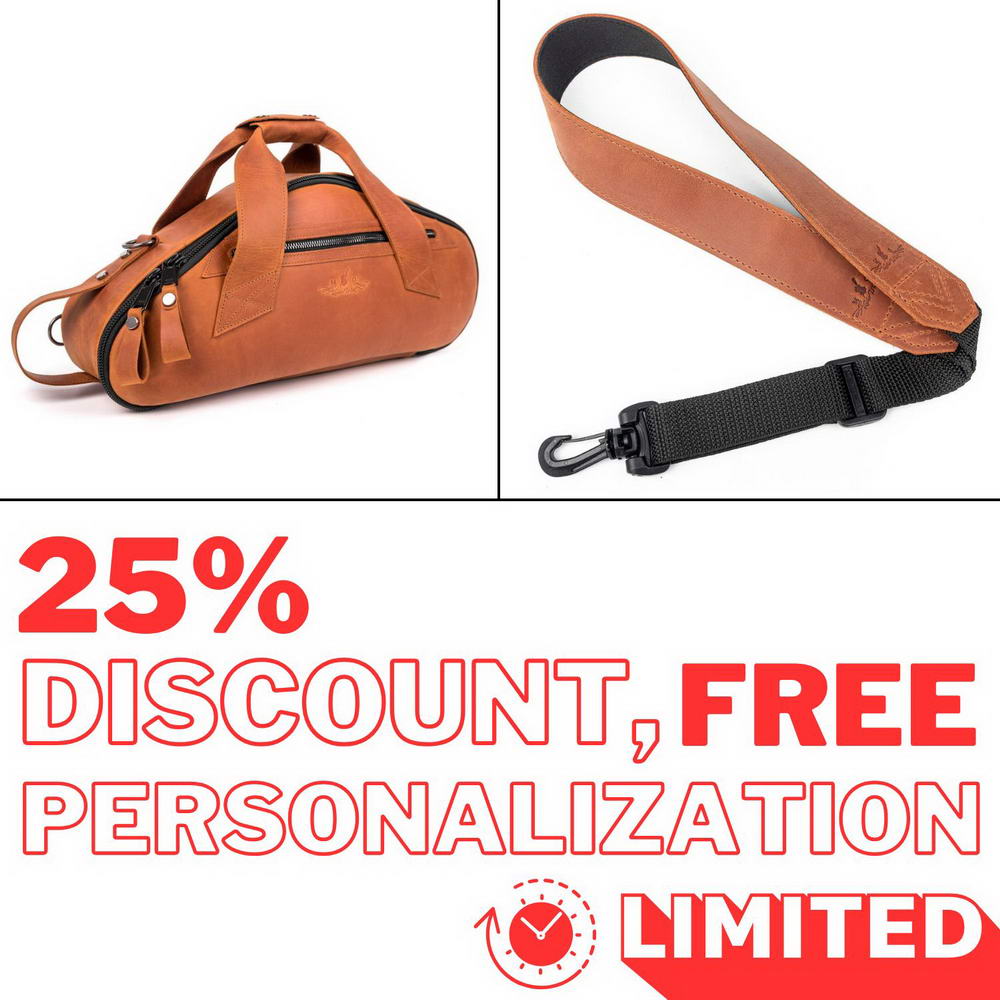 2-in-1 Curved Soprano Sax Set: Gig Bag & Neck Strap