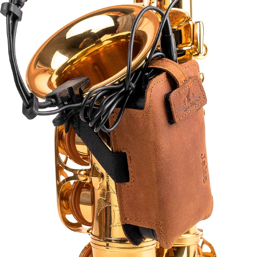 Saxophone Wireless Transmitter Pouch – Soprano, Alto, Tenor, Baritone | Crazy Horse Leather