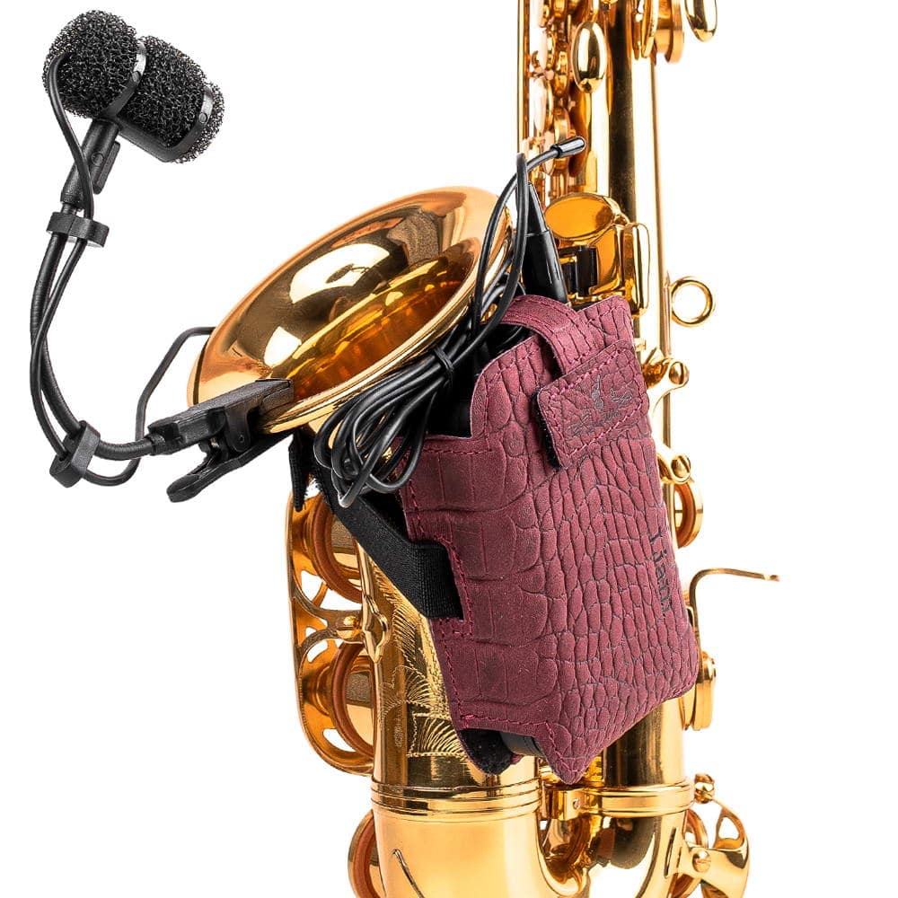 Saxophone Wireless Transmitter Pouch – Soprano, Alto, Tenor, Baritone | Reptile Leather