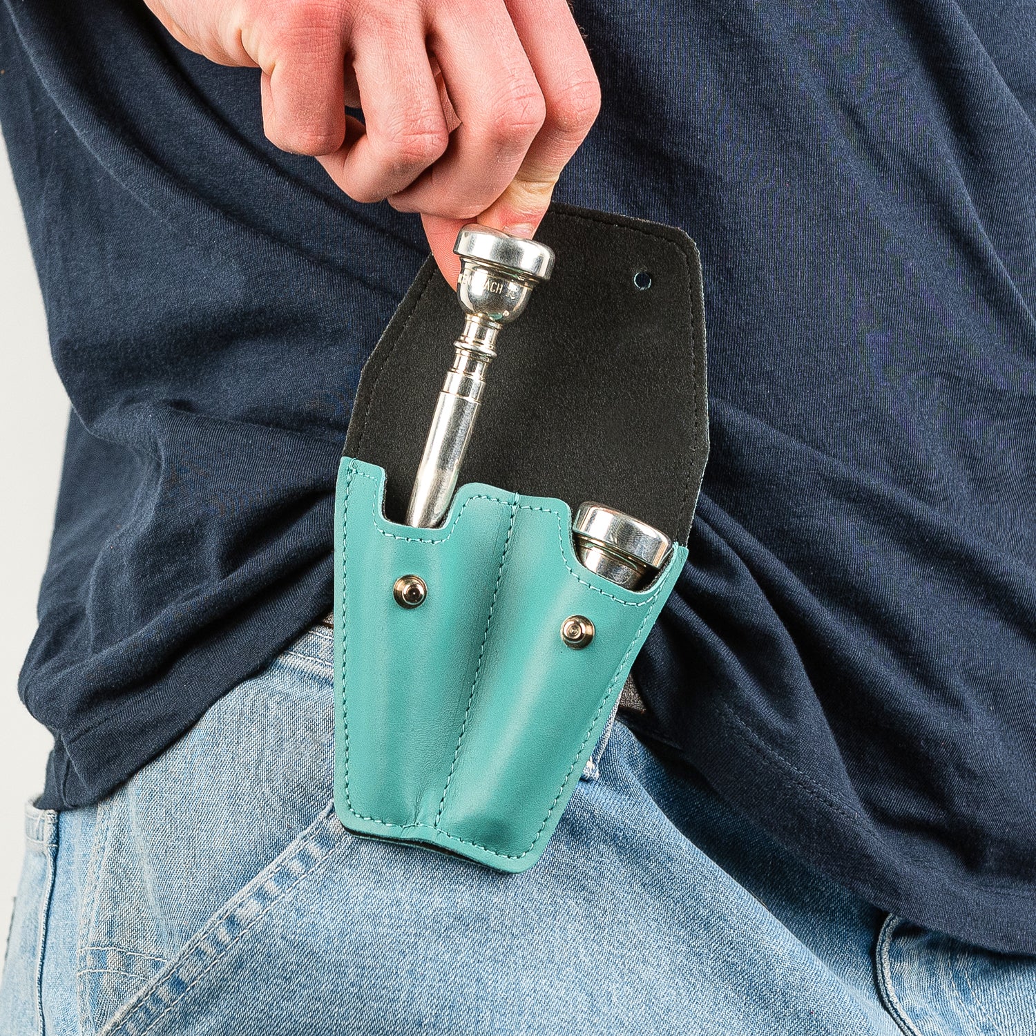 Double Trumpet Mouthpiece Pouch | Crazy Horse Leather