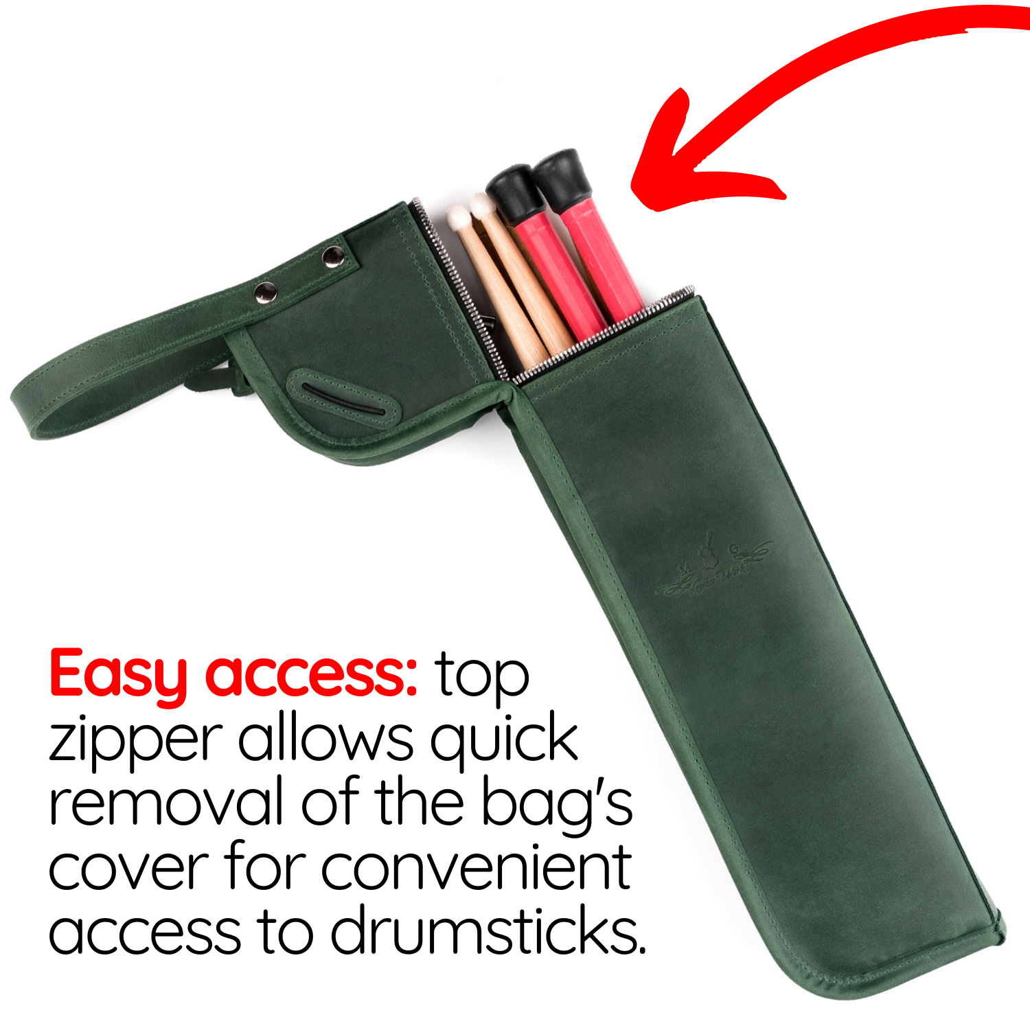 Compact Drumstick Bag | Drum Key Holder - Crazy Horse Leather