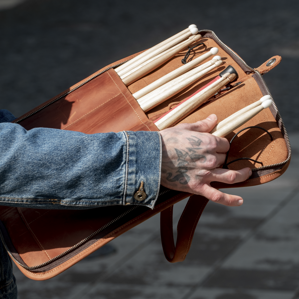 Drumstick Leather Large Bag