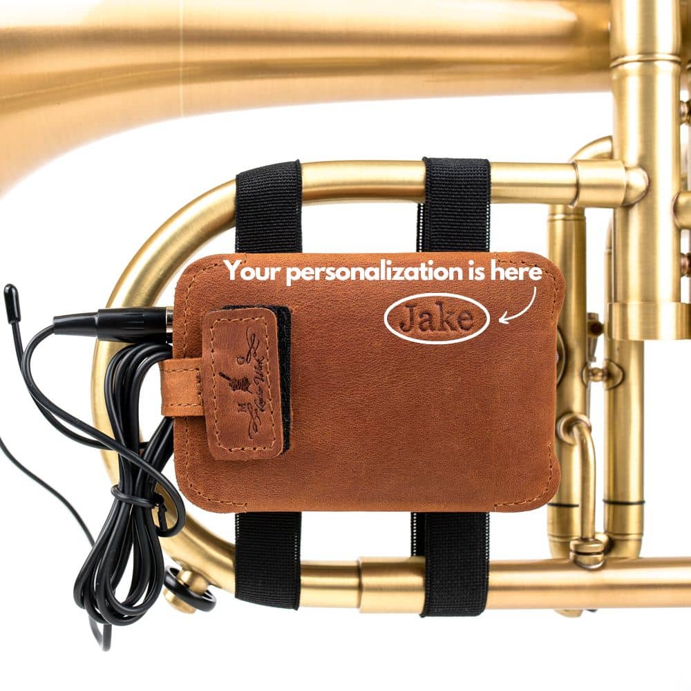 Flugelhorn Wireless Microphone Transmitter Holder | Crazy Horse Leather