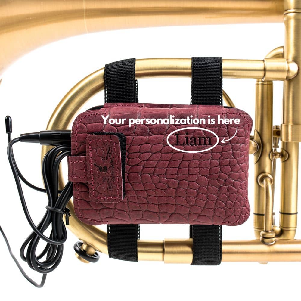 Flugelhorn Wireless Microphone Transmitter Holder | Reptile Leather