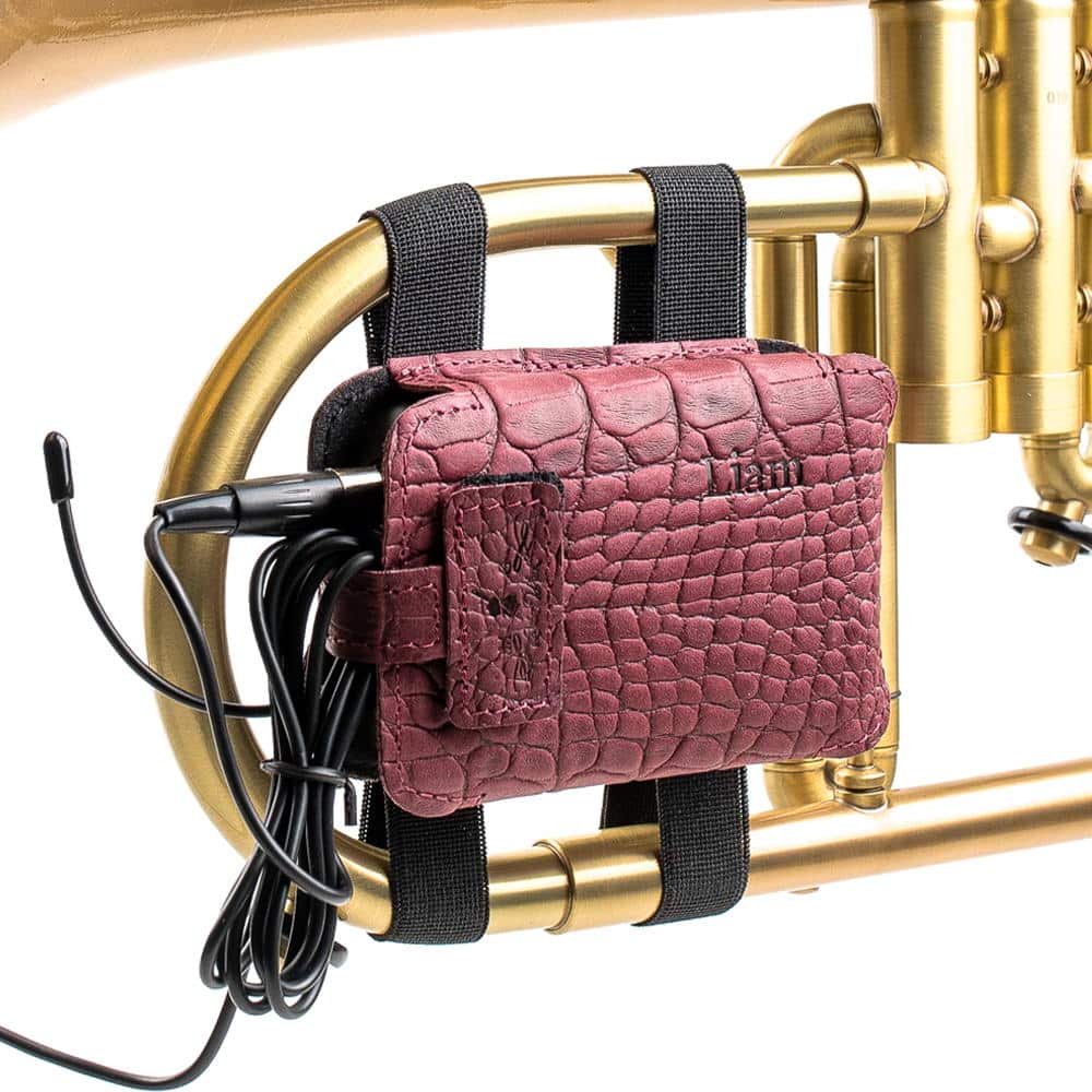 Flugelhorn Wireless Microphone Transmitter Holder | Reptile Leather