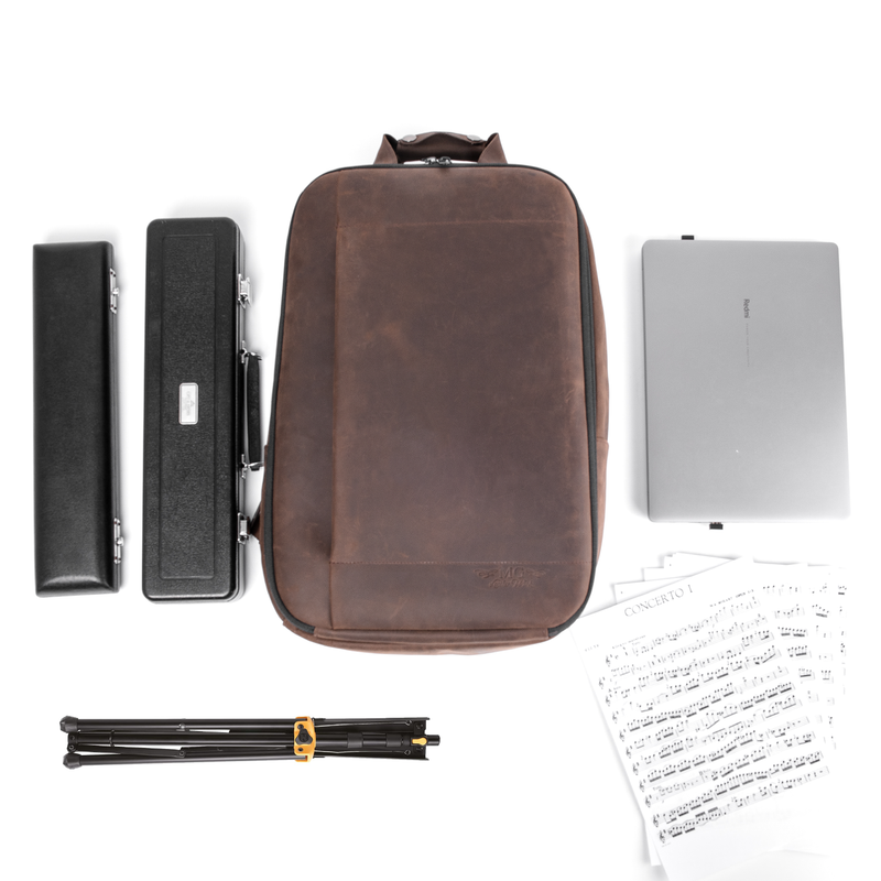 Leather Flute Backpack by MG Leather Work