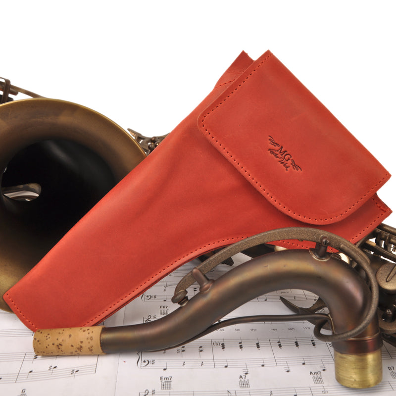 Luxury Leather Neck Pouch for Alto Sax