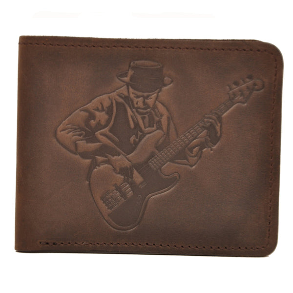 Leather wallet print of a famous jazz bassist