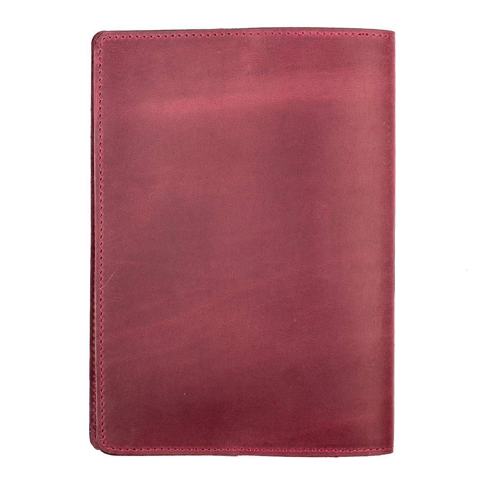 Marsala A5 Leather Notebook Back Cover Display