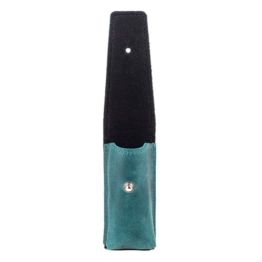 opal color leather harmonica holster with secure holster clasp for musicians