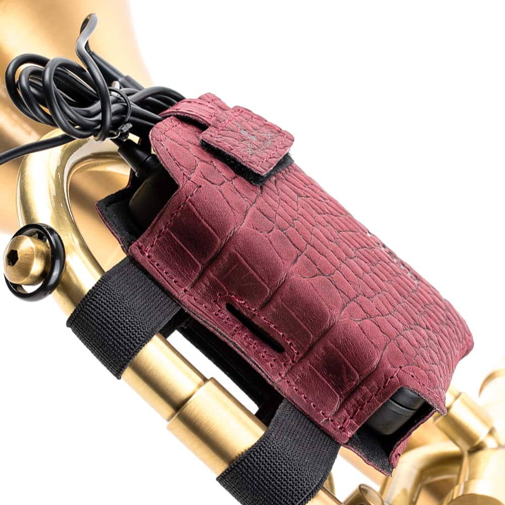 Flugelhorn Wireless Microphone Transmitter Holder | Reptile Leather