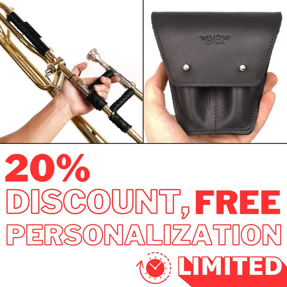 2-in-1 Trombone Set: Hand/Neck Guard & Double Mouthpiece Pouch