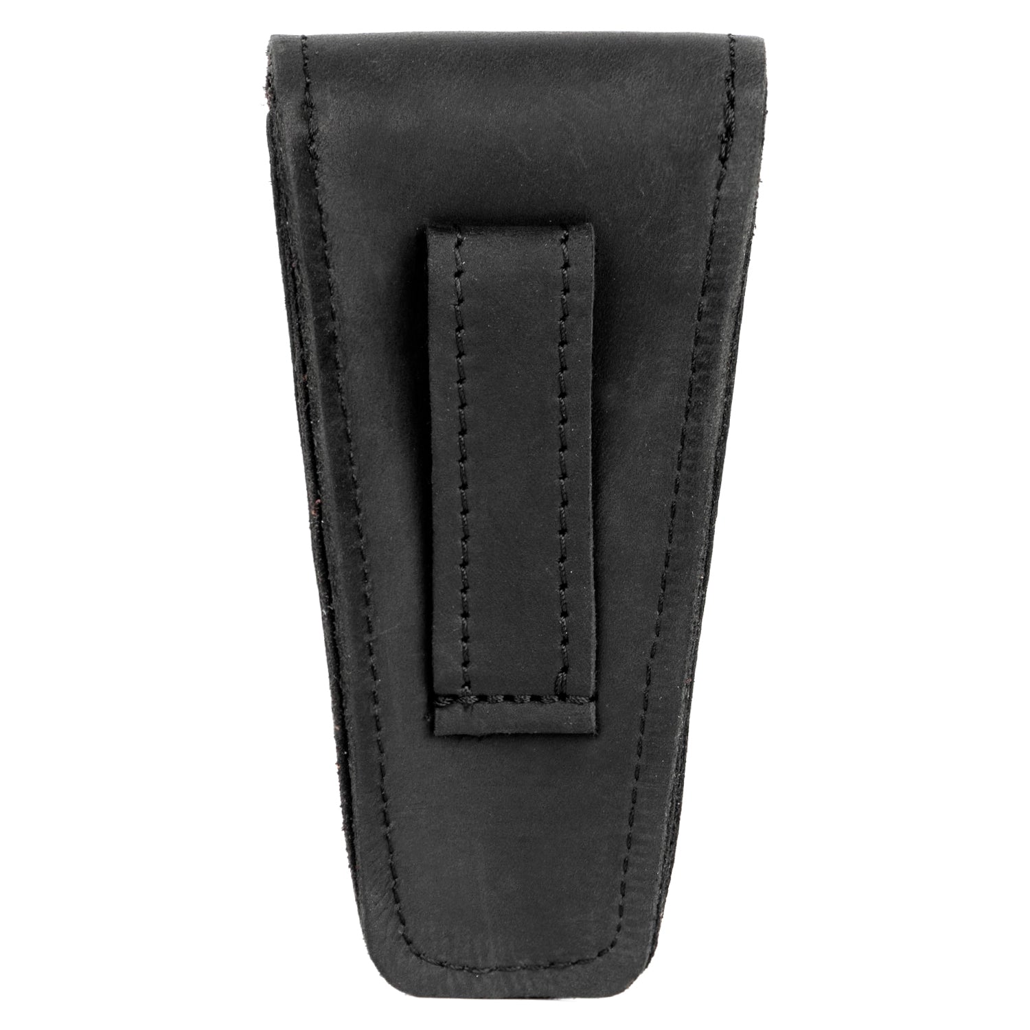 Single Saxophone Mouthpiece Pouch Crazy Horse Leather Black — back view