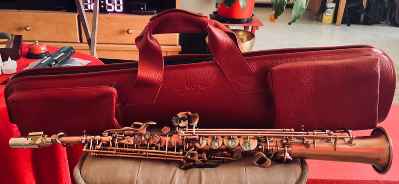 Straight Soprano Saxophone Gig Bag Crazy Horse Leather MGLeatherWork
