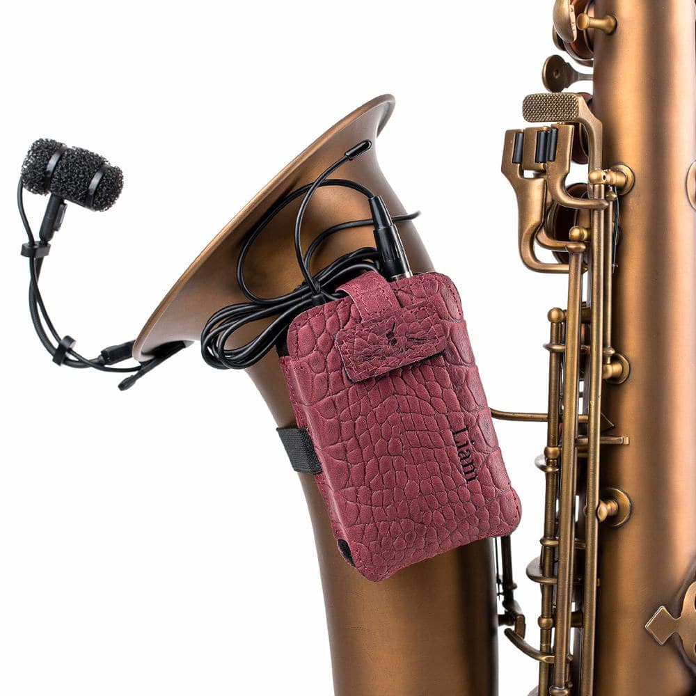 Saxophone Wireless Transmitter Pouch – Soprano, Alto, Tenor, Baritone | Reptile Leather