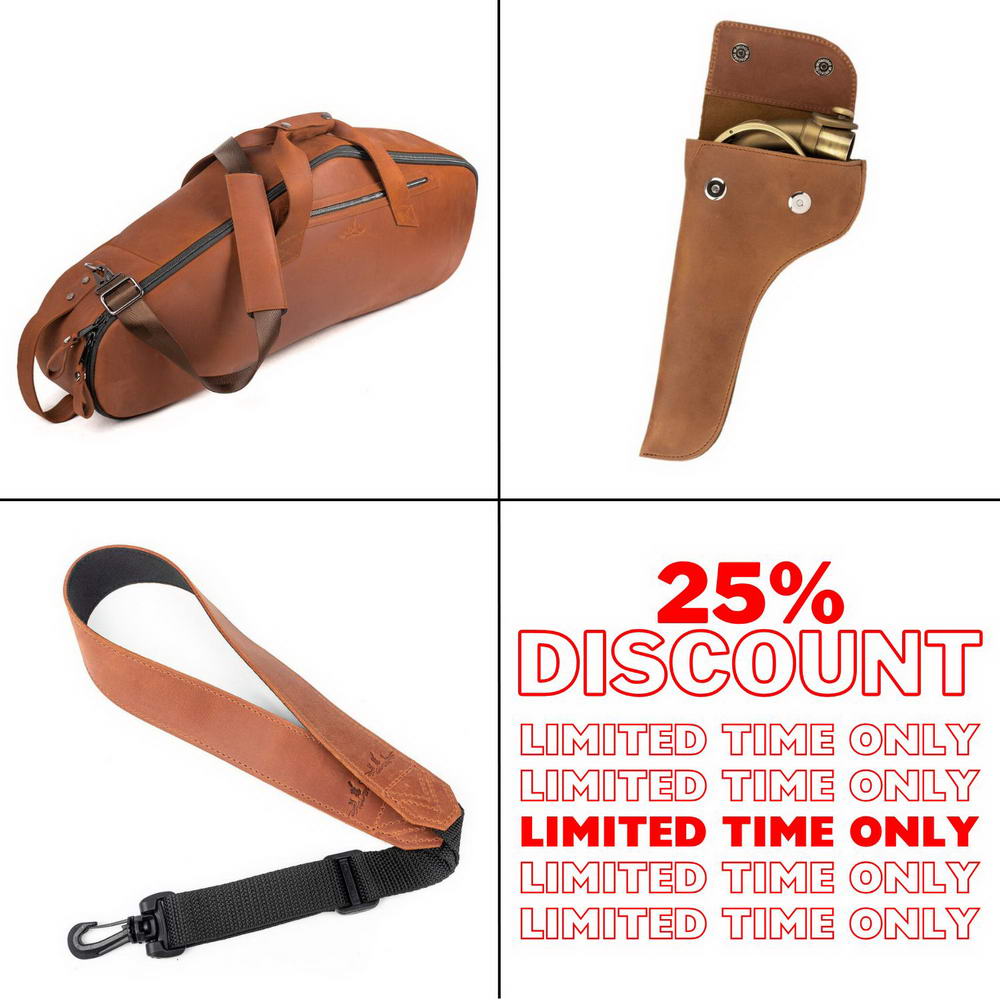 3-in-1 Tenor Saxophone Set: Gig Bag, Neck Pouch & Neck Strap