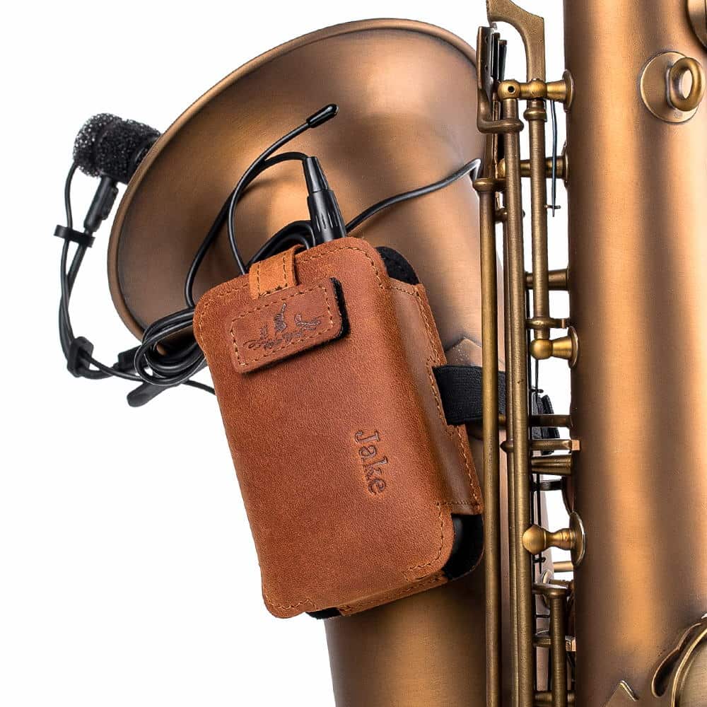 Saxophone Wireless Transmitter Pouch – Soprano, Alto, Tenor, Baritone | Crazy Horse Leather