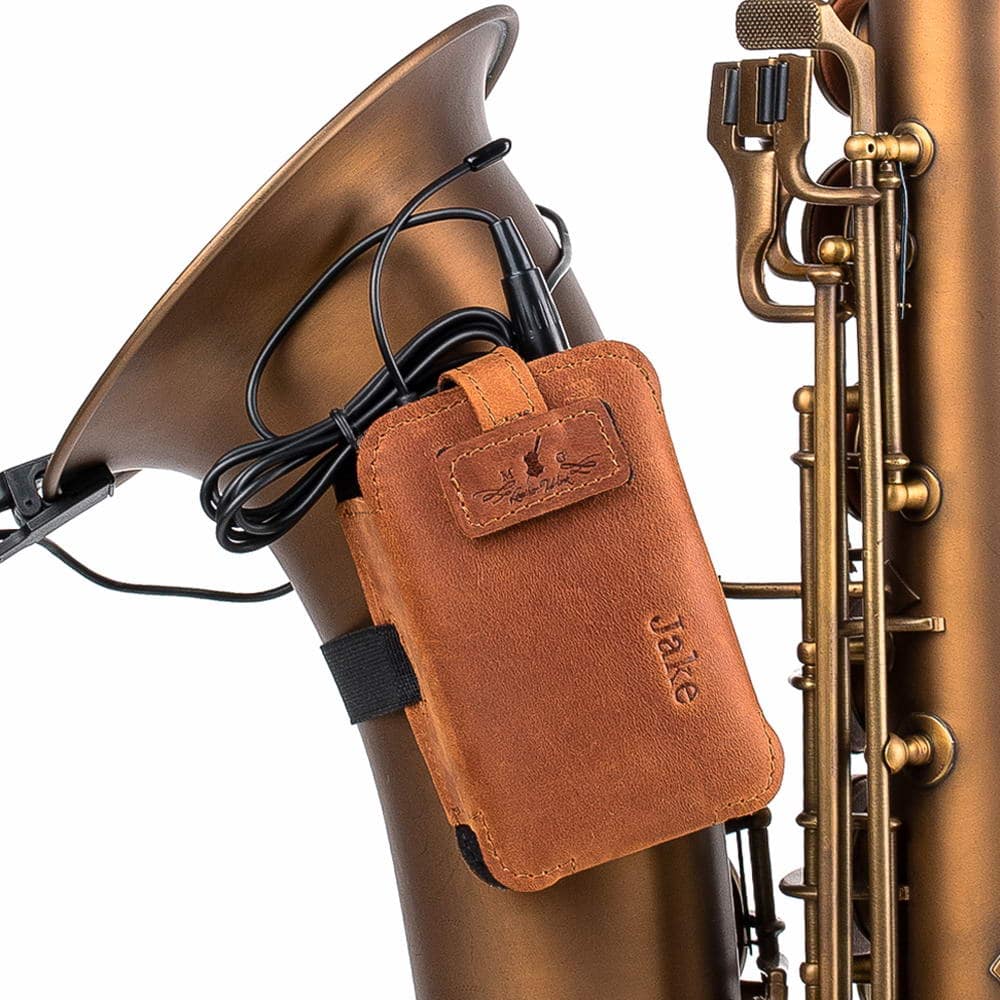 Saxophone Wireless Transmitter Pouch – Soprano, Alto, Tenor, Baritone | Crazy Horse Leather
