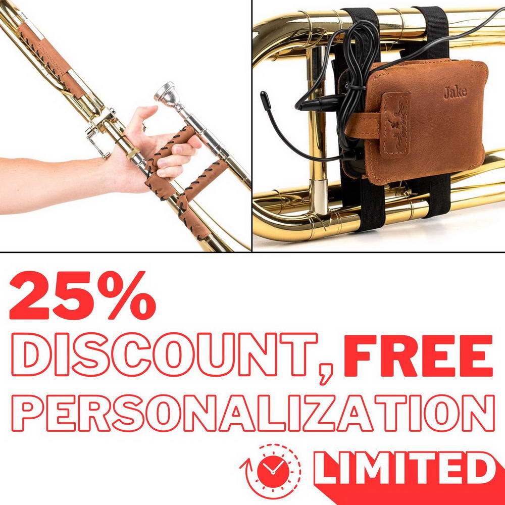 2-in-1 Trombone Set: Hand & Neck Guard + Transmitter Leather Holder