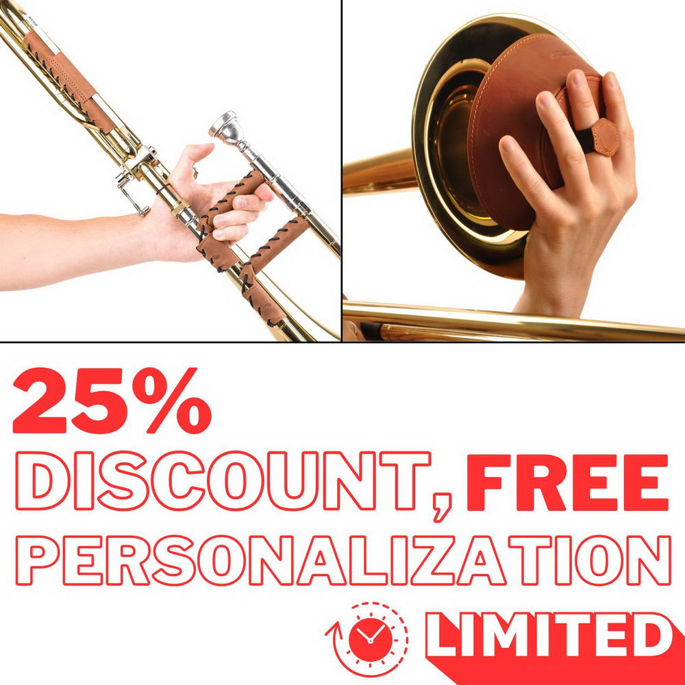 2-in-1 Trombone Set: Hand & Neck Guard + Leather Plunger Mute