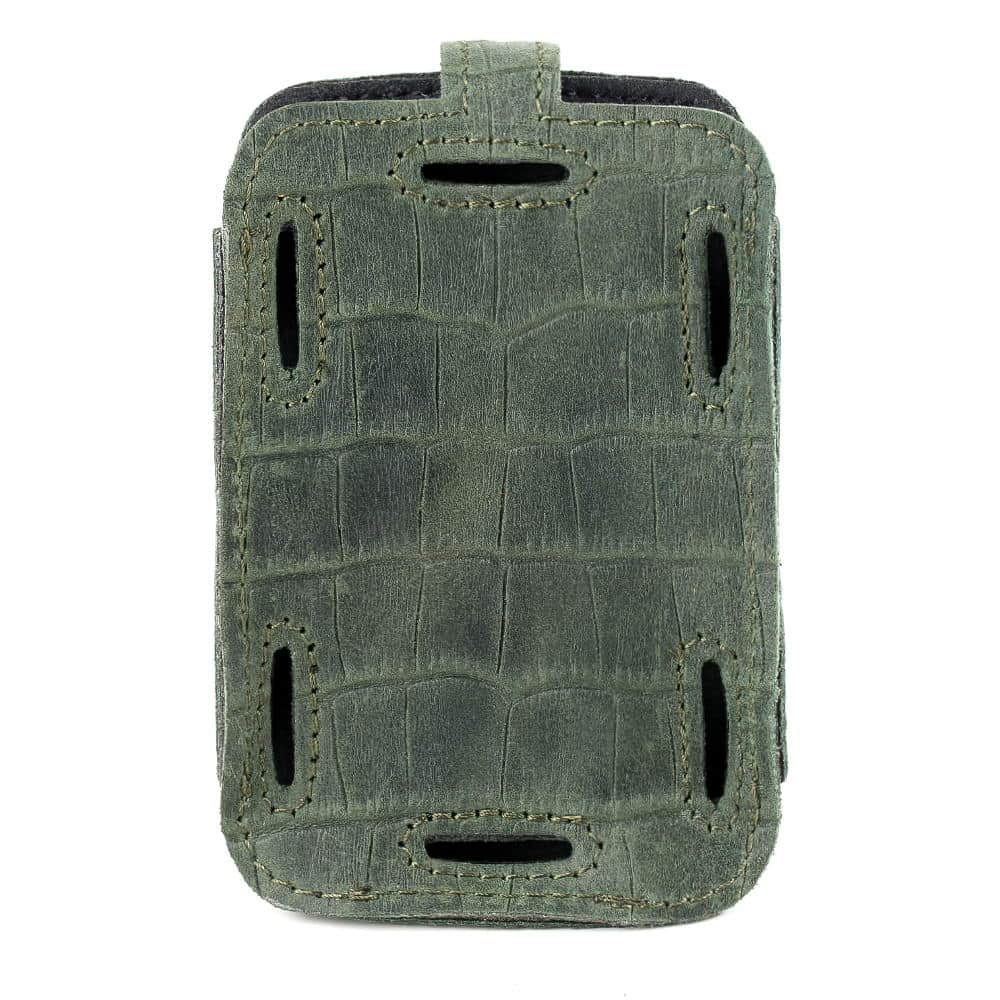 Trombone Microphone Bodypack Holder Green Reptile - Back View