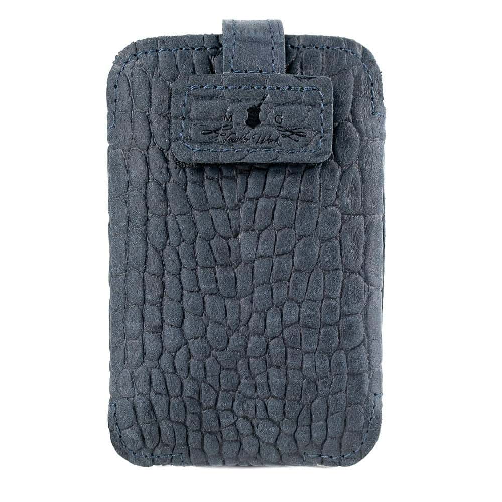 Trombone Microphone Transmitter Holder Dark Blue Reptile - Front View