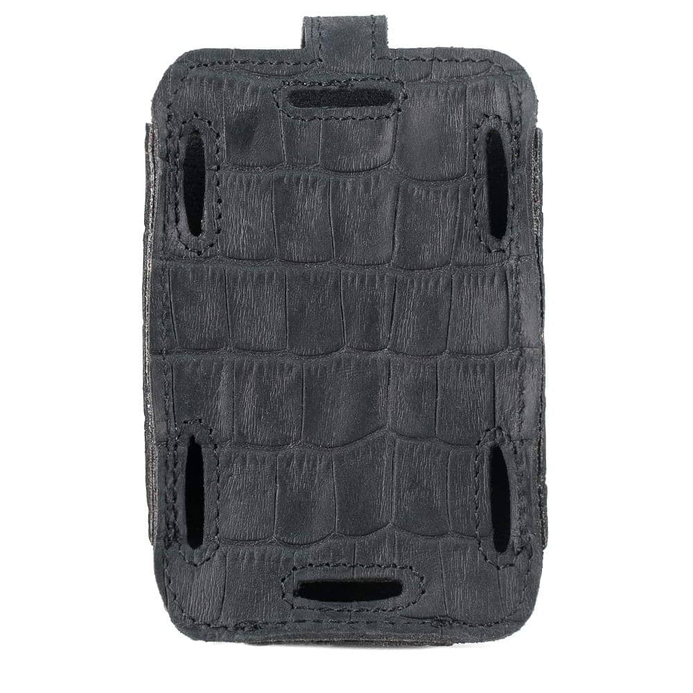 Trombone Microphone Transmitter Pouch Black Reptile - Back View