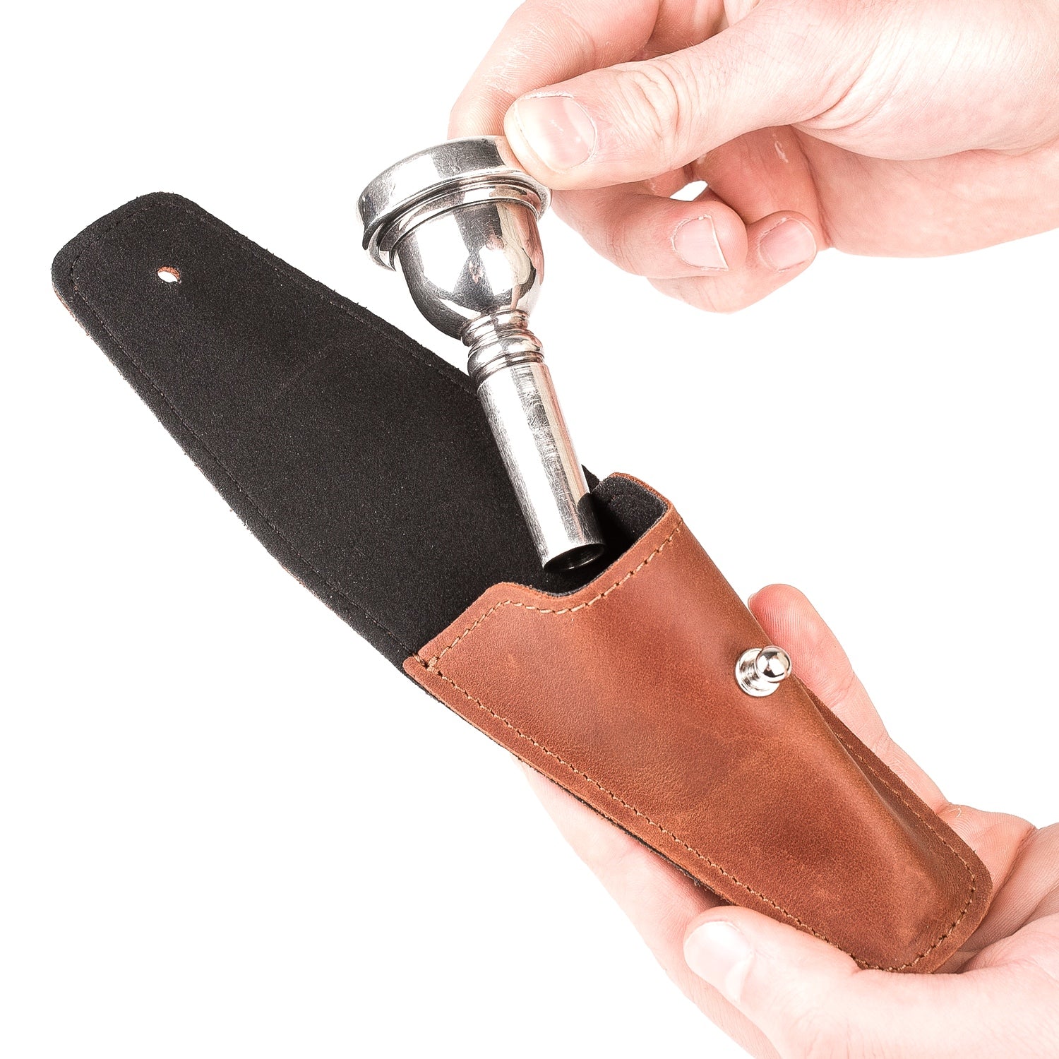 Single Trombone/Euphonium Mouthpiece Pouch | Crazy Horse Leather