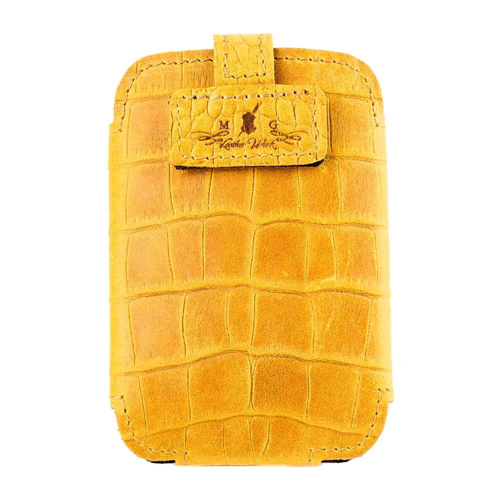 Trombone Wireless Microphone Bodypack Holder Yellow Reptile - Front View