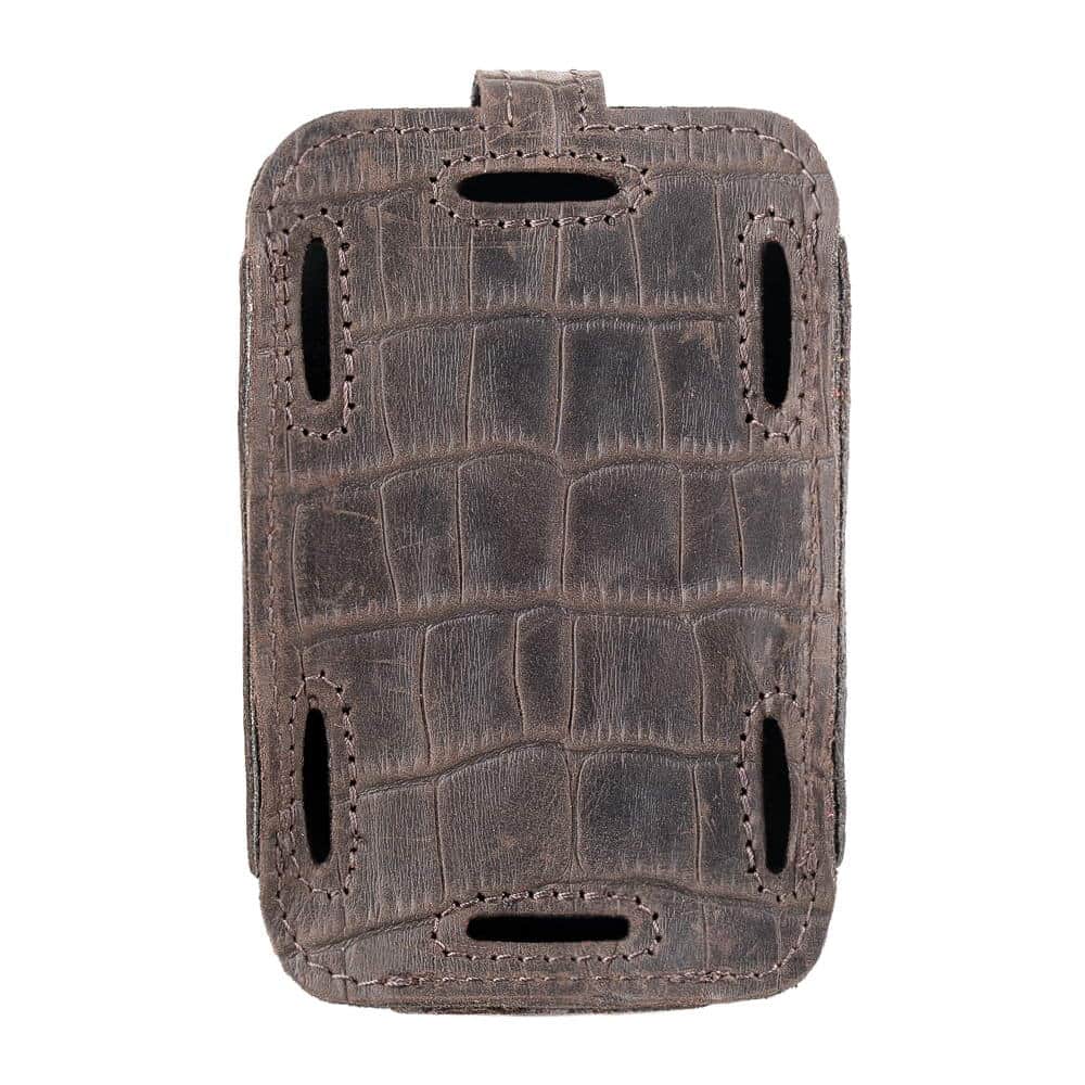 Trombone Wireless Microphone Transmitter Holder Brown Reptile -  Back View