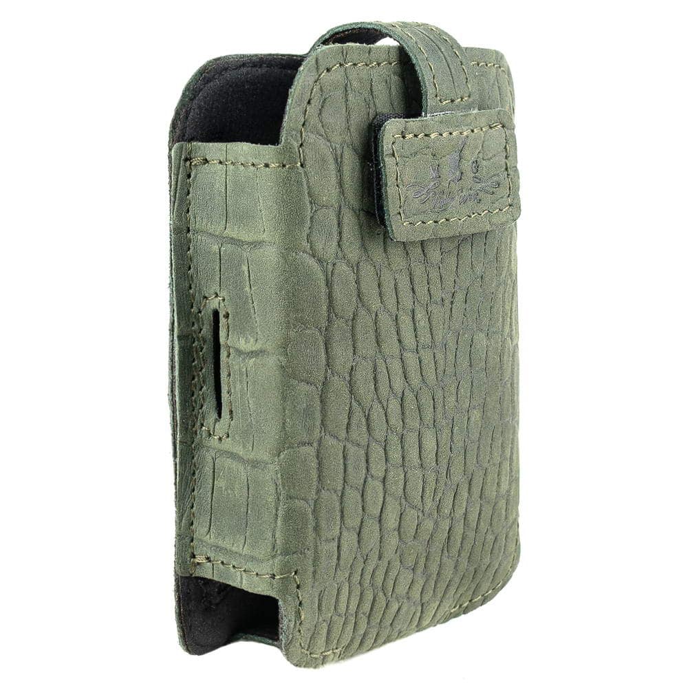 Trombone Wireless Microphone Transmitter Holder Green Reptile - Side View