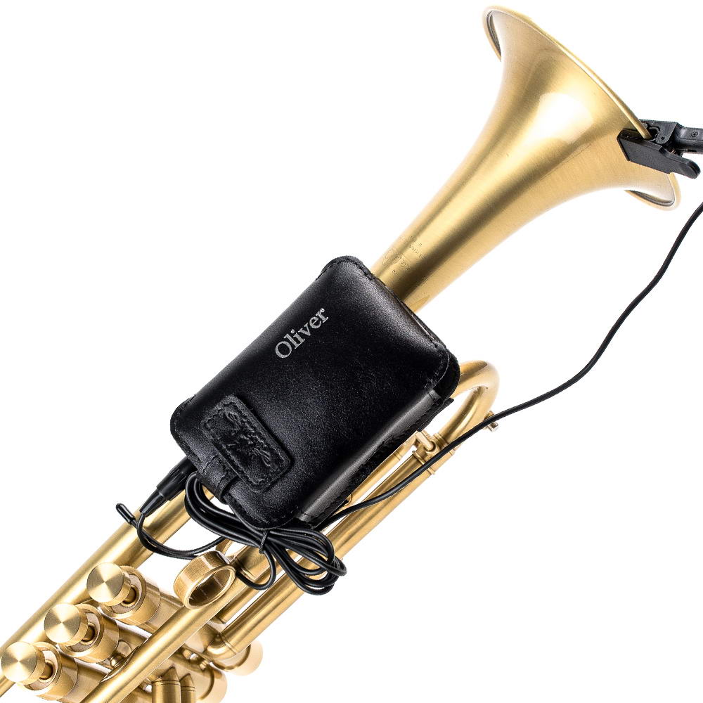 Trumpet Detroit Leather Microphone Transmitter Pouch Black Closeup