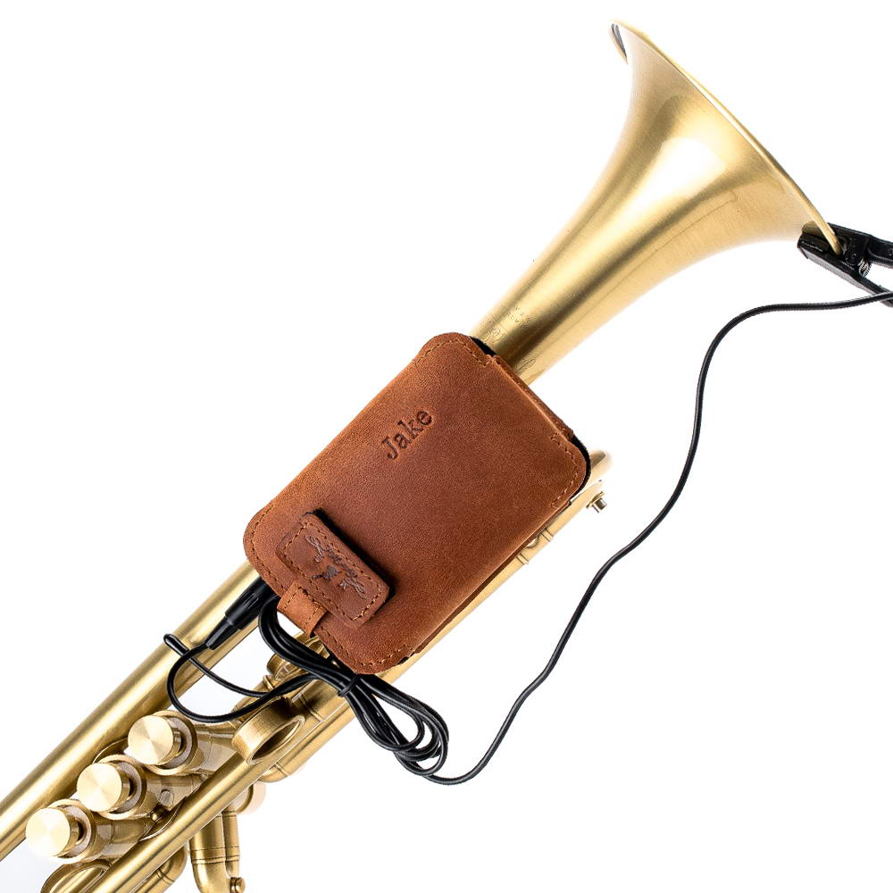 Trumpet Wireless Microphone Transmitter Holder | Crazy Horse Leather