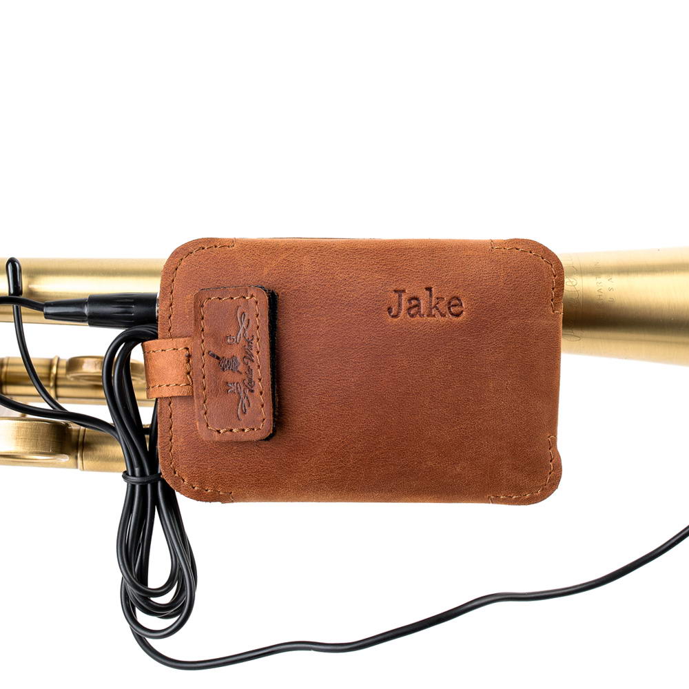 Trumpet Wireless Microphone Transmitter Holder | Crazy Horse Leather