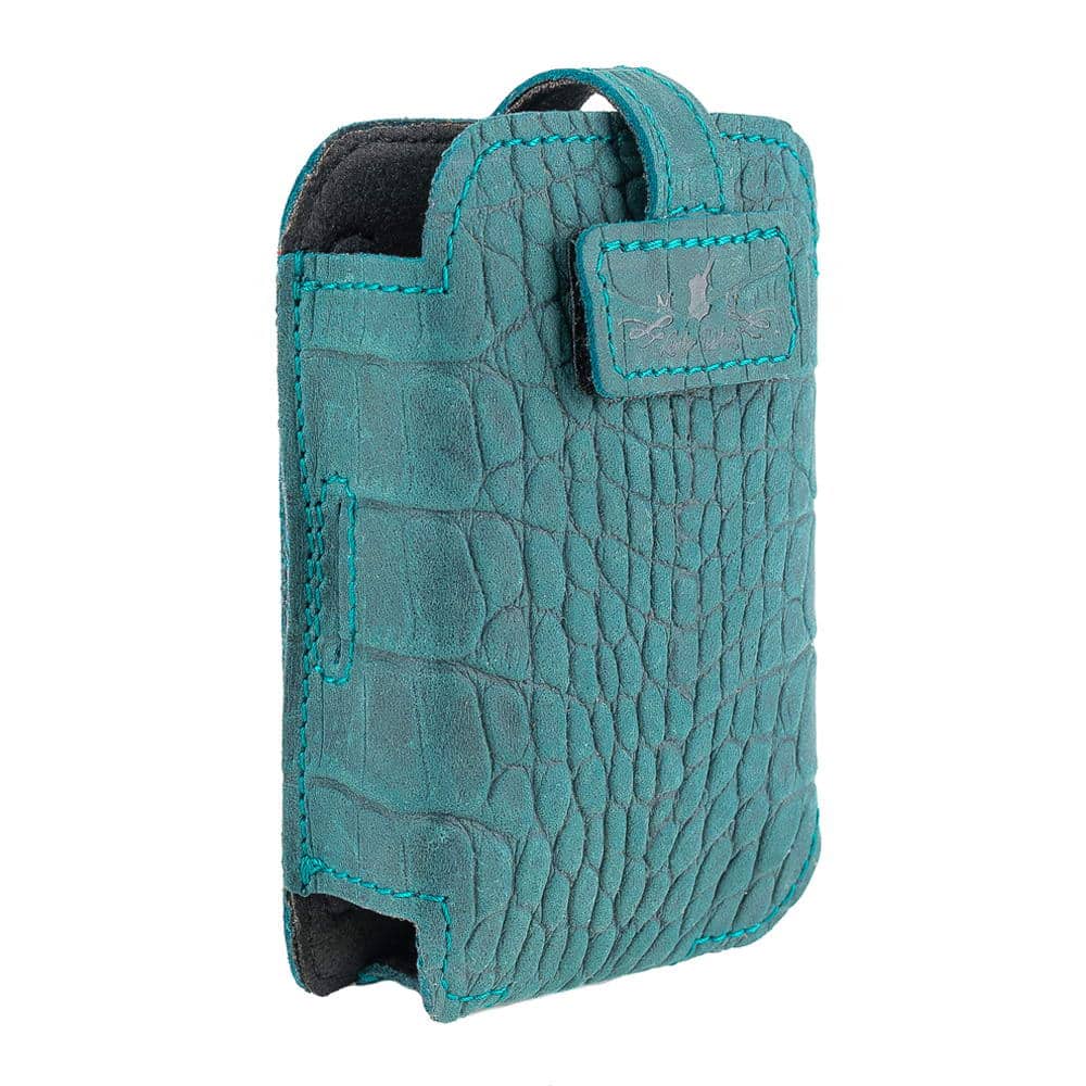 Trumpet Leather Bodypack Holder Opal Reptile Side View
