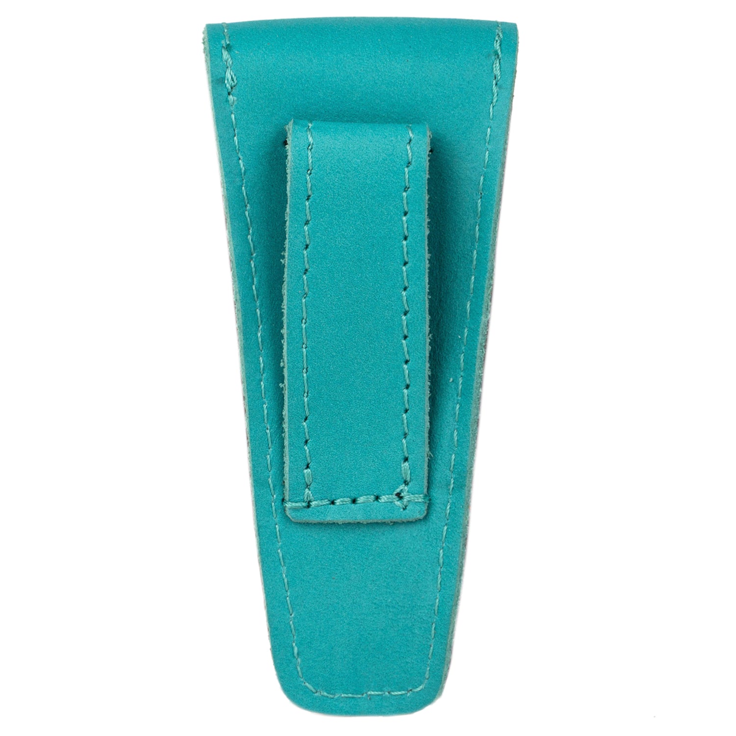Trumpet Mouthpiece Pouch Single Crazy Horse Leather Tiffany — back view on white background