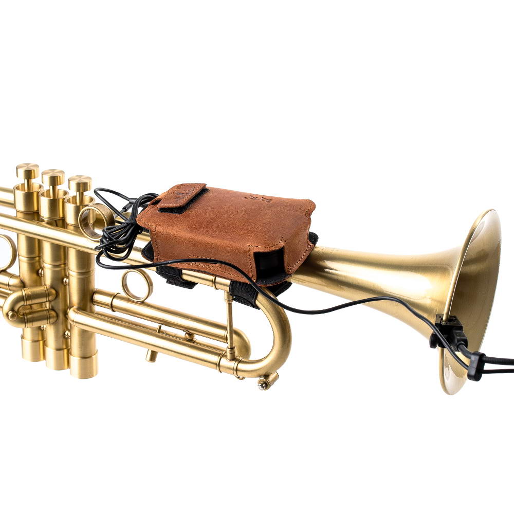 Trumpet Wireless Microphone Transmitter Holder | Crazy Horse Leather