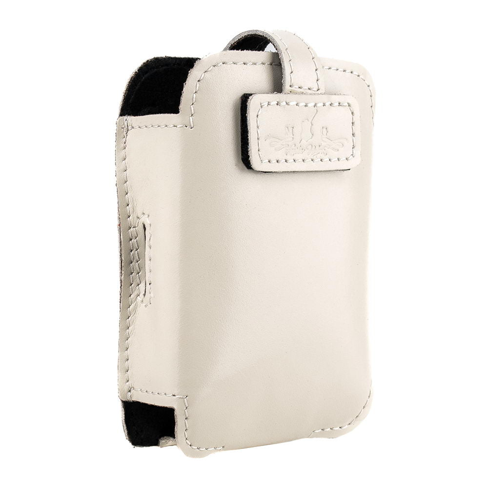 Trumpet Transmitter Leather Pouch Ivory Side View