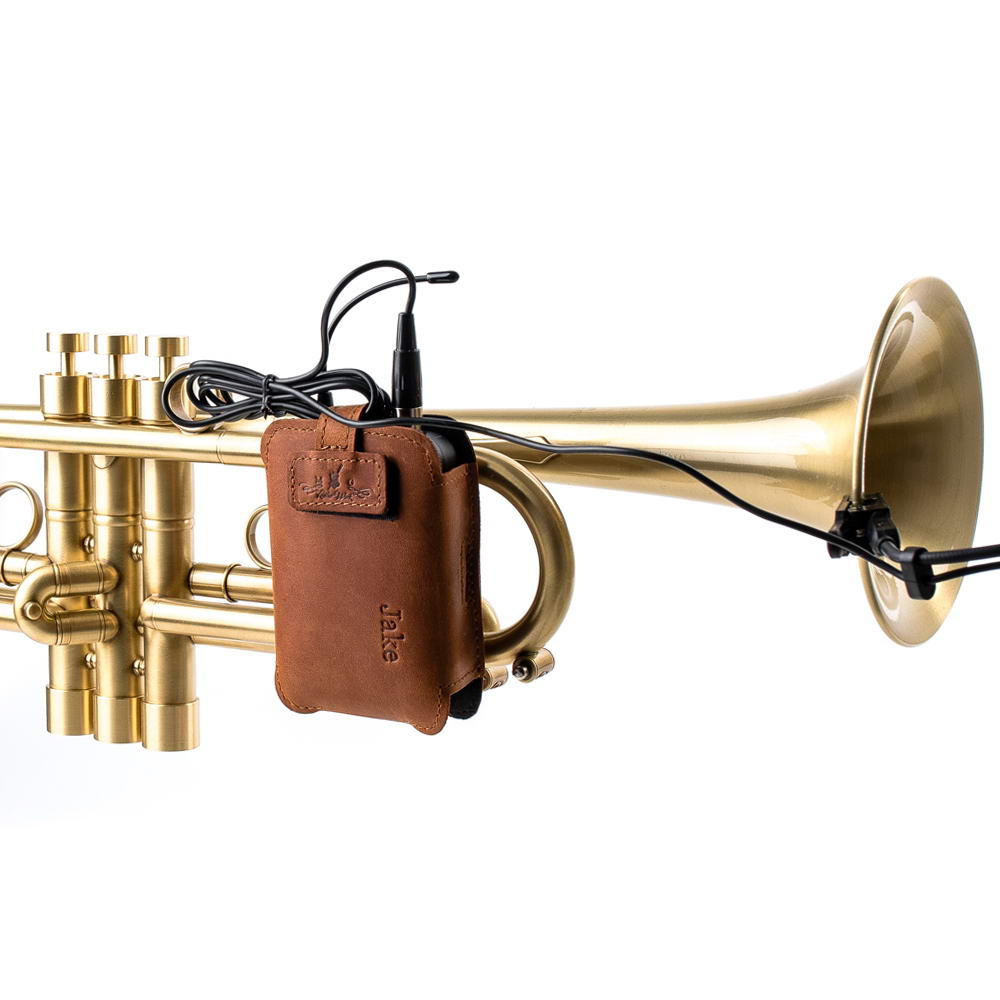 Trumpet Wireless Microphone Transmitter Holder | Crazy Horse Leather