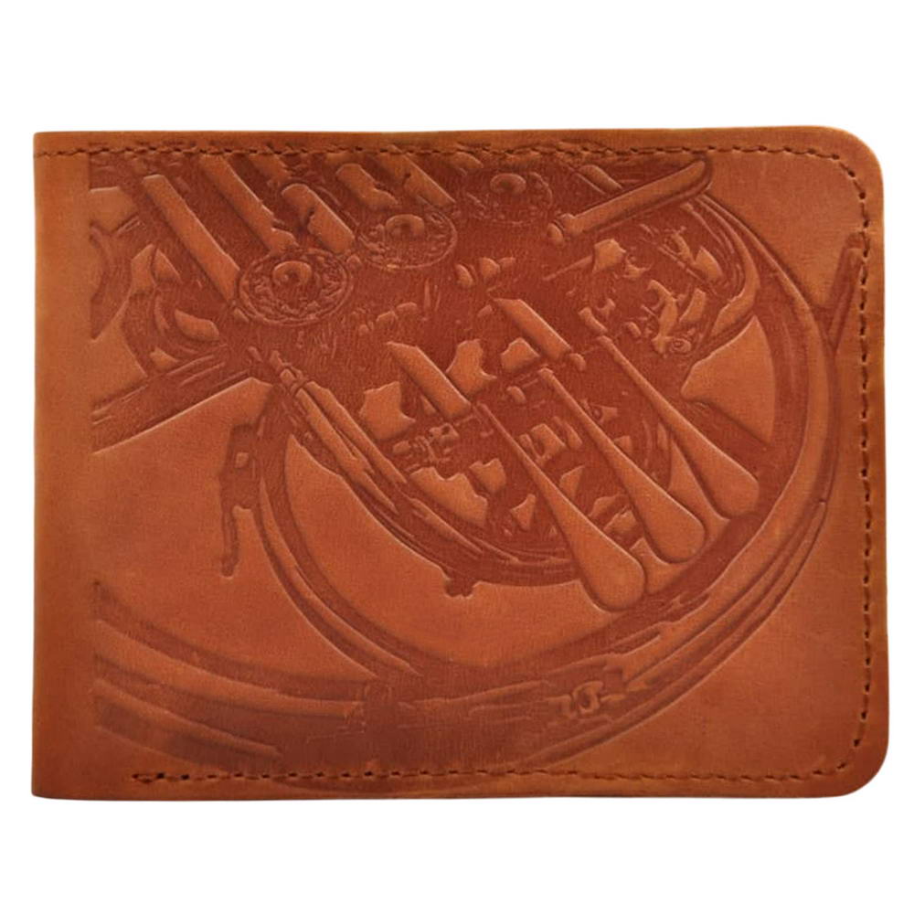 3-in-1 French Horn Set: Hand Strap, Double Mouthpiece Pouch & Wallet with Horn Embossing