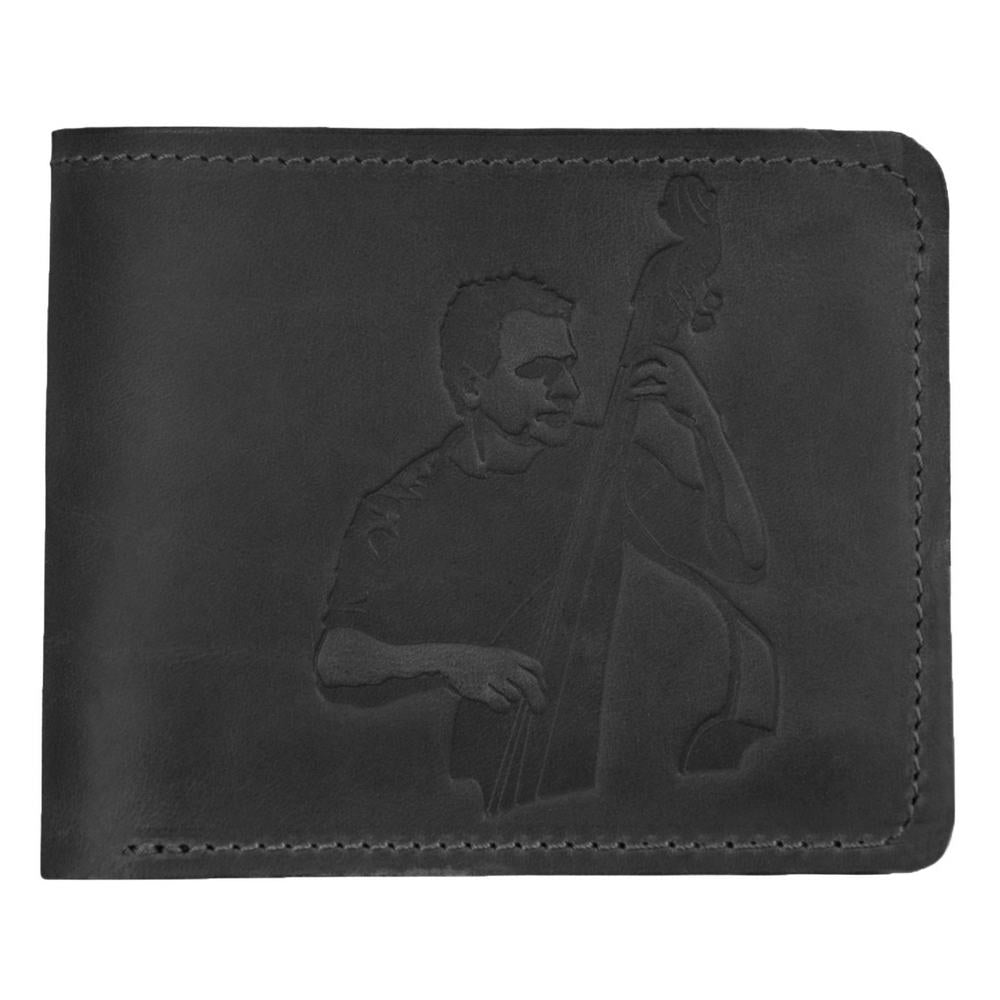 Wallet with Print of Jazz Double Bass Player | Genuine Leather