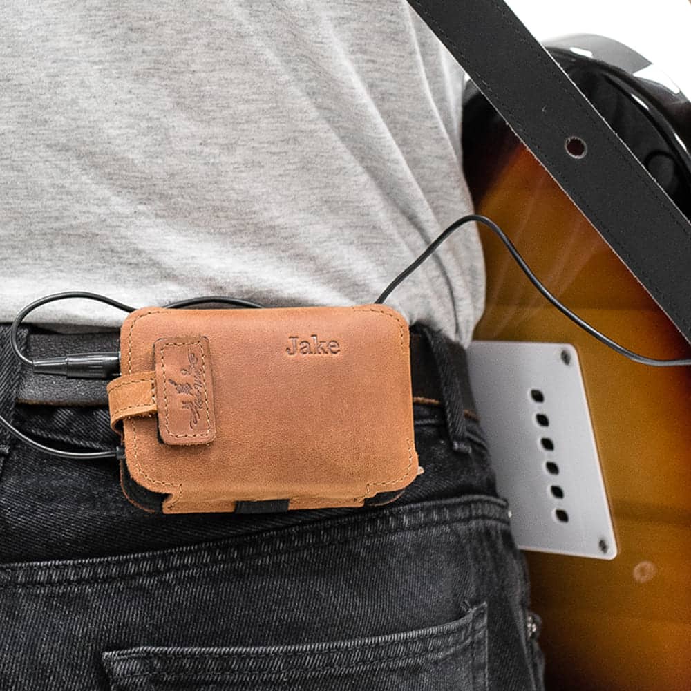 Guitar Wireless Transmitter Holder | Crazy Horse Leather