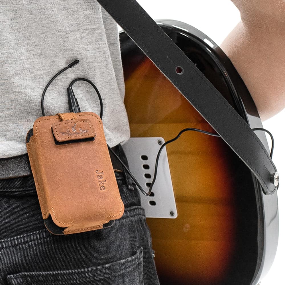 Guitar Wireless Transmitter Holder | Crazy Horse Leather
